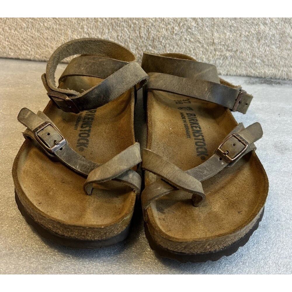 Birkenstock Yara Leather Ankle Strap Sandals Mochas Unisex Size 37- W-6-M-4